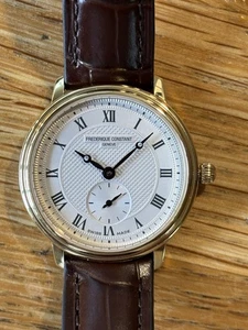 Frederique Constant Ladies slim gold Brown Leather strap - Picture 1 of 9