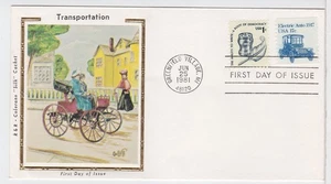 TurtlesTradingPost- Electric Auto Transportation 1981 #1906 FDC Colorano Silk - Picture 1 of 1