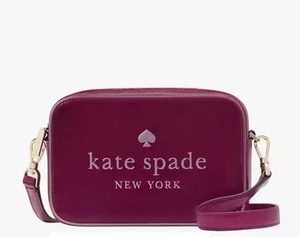 Kate Spade Oh Snap Mini borsa per fotocamera lampone scuro nuova - Foto 1 di 14