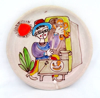 Vintage SIGNED 1970's Giovanni Desimone Italy Pottery Plate  Mint - Image 1 of 4