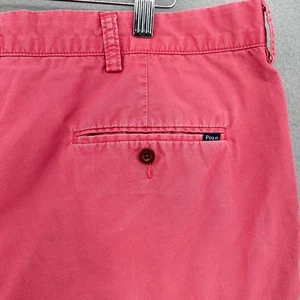 Y2K Polo by Ralph Lauren Shorts Mens 38 Pink Red Chino Casual Preppy Frat Golf - Picture 1 of 8