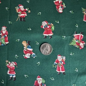 VTG VIP CRANSTON "SANTA" Cotton CHRISTMAS Fabric 1.5 Yds ~ DANNEMANN FABRICS - Picture 1 of 8