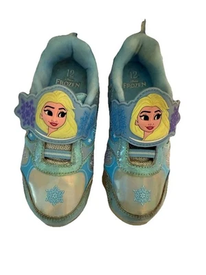 Disney Frozen Niña Pequeña Anna & Elsa Brillo Iluminado Tenis Atléticos Talla 12 Foto 1 de 4