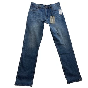 Jeans Seven 7 slim dritto uomo 36x32 blu medio sfumato preppy denim elasticizzato - Foto 1 di 11