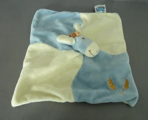 59. DOUDOU PLAT NOUKIE'S PACO CHEVAL ANE bleu blanc écru épi de blé TBE - Foto 1 di 5
