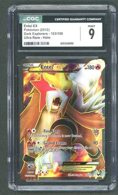 2012 Pokemon Dark Explorers Entei EX Ultra Rare Holo 103/108 CGC 9 MINT - Image 1 of 2