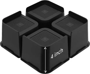 Bed Risers, Oversized Furniture Risers, 4 Inch Raise Blocks for Bed Couch Desk S - Picture 1 of 12