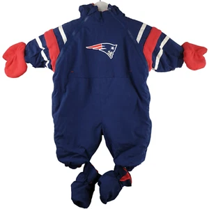 Vtg NFL New England Patriots Football Baby Reversible Snowsuit Pram USA 3-6 Mths - Picture 1 of 13
