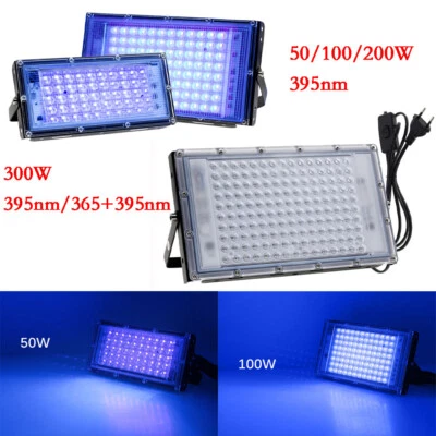 100W 200W 300W LED UV Ultraviolet Lamp 365nm 395nm Stage Floodlight Glue Curing - Image 1 of 4