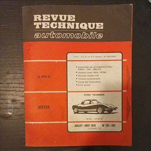 Revue technique MATRA M 530  M530 LX  Revue Technique Matra rta Matra Simca  - Bild 1 von 14
