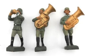 Konvolut 3 Stück Elastolin Masse-Soldaten Musikkapelle - Picture 1 of 2