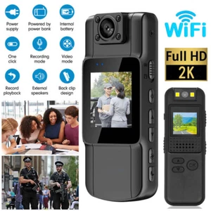 2K HD Mini Body Camera WiFi Video Recorder Wearable Police Body Cam Night Vision - Picture 1 of 33