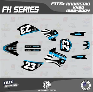 Graphics Kit for KAWASAKI KX 80 (1998-2004) FH Series - Cyan - Bild 1 von 6