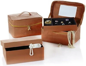  Joy Mangano Jewel Kit Tower Trio - Warm Cognac - Picture 1 of 2