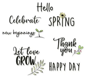 Sizzix Clear Stamp set New Beginnings #665108 Retail $11.99 10pk by Olivia Rose - Picture 1 of 12