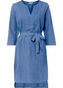 Jeans-Tunika-Kleid mit 3/4-Arm Gr. 48 Blau Denim Used Damen Freizeitkleid Neu* - Bild 1 von 1