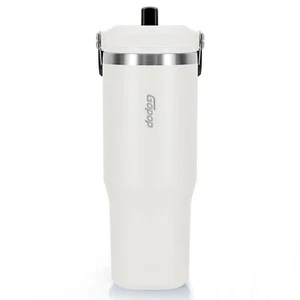 30 Oz Tumbler With Flip Straw Vacuum Insulated Stainless Steel Water Bottle For - Picture 1 of 9