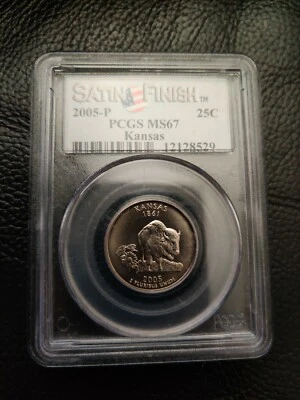2005 P Kansas 25C PCGS MS 67 Satin Finish - Image 1 of 2