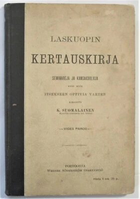 Arithmetic Review 1906 Finnish Mathematics Book "Laskuopin Kertauskirja" - Image 1 of 4