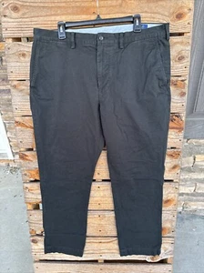 Polo Ralph Lauren 38x30 Black Stretch Straight Fit Chino Khaki Casual Preppy - Picture 1 of 7