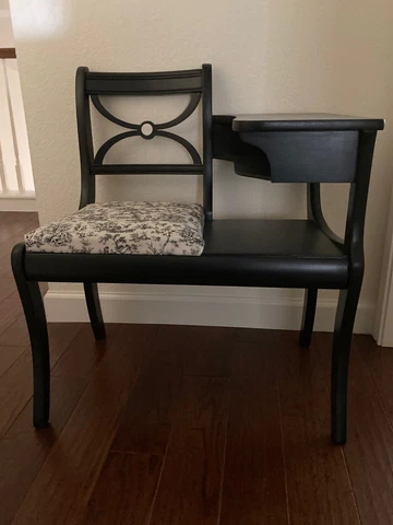 Vintage Refurbished Black Telephone Bench Cover