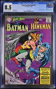 BRAVE AND THE BOLD 70 CGC 8.5 BATMAN HAWKMAN HAWKGIRL & GREAT CPR CANDIDATE 1967 - Picture 1 of 6
