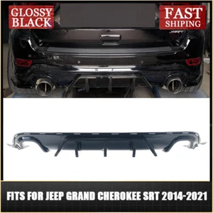 Difusor de parachoques trasero aleta de tiburón negro brillante para Jeep Grand Cherokee SRT 2014-21 - Imagen 1 de 10