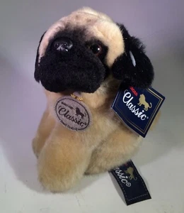 Pug Dog Aurora Classics Miniature Plush Puppy Dog Pedigree 4” - Picture 1 of 10