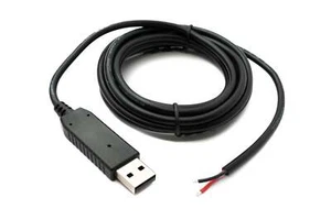 PCsensor USB 2.0 Kabel 2 m Typ A zu RS485 2 Pin Pigtail Draht in Schwarz - Photo 1/4