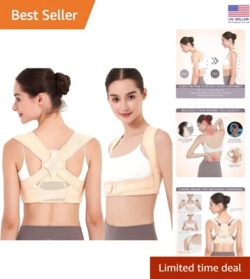Corrector de postura transpirable ajustable soporte de espalda para hombres y mujeres - L/XL Foto 1 de 4