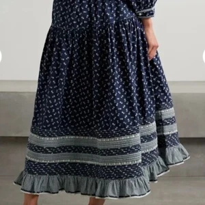 New Doen Rosanna crochet Indigo Calico Midi Skirt, Size L - Picture 1 of 13