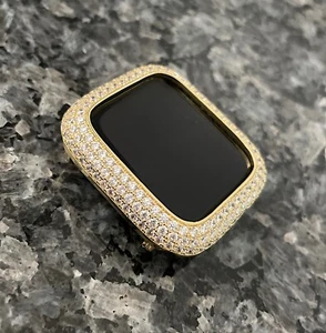 Serie 7/8/9 45 mm Oro Amarillo Laboratorio Diamante Apple Watch Apple Watch Cubierta Brillante - Imagen 1 de 4