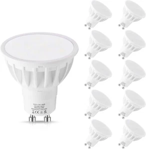 LEHASI GU10 Bombillas LED 6W 500Lm 3000K Blanco Cálido No Regulable Paquete de 10 - Imagen 1 de 7