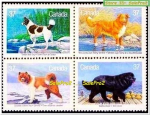 CANADA 1988 CANADIAN DOGS ESKIMO MINT FV FACE $1.48 MNH RARE STAMP SET BLOCK - Picture 1 of 2