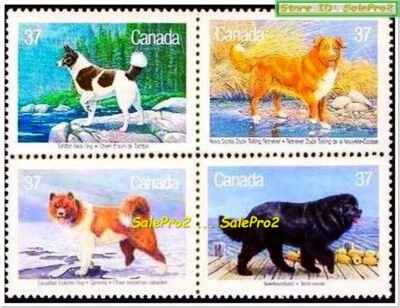 CANADA 1988 CANADIAN DOGS ESKIMO MINT FV FACE $1.48 MNH RARE STAMP SET BLOCK - Image 1 of 2