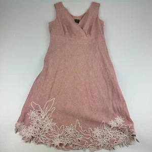 Eddie Bauer Damen Größe 6 100% Leinen Kleid Cottagecore ärmellos gefüttert *lesen - Bild 1 von 9