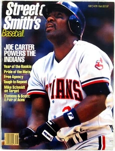 1987 STREET & SMITH BASEBALL MAGAZINE Joe Carter CLEVELAND INDIANS COVER - Imagen 1 de 5