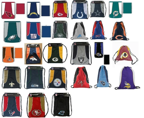 NFL Team Back-Sack Choose Your Team -- String Bag -- Back Pack -- Team Color Cover