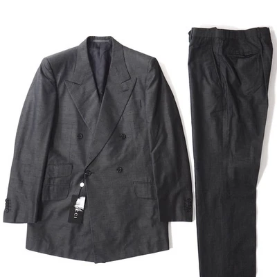 NUEVO CON ETIQUETAS GUCCI Traje Vintage Mezcla Algodón-Seda Doble Pecho Gris Para Hombre EU50 5... Foto 1 de 4