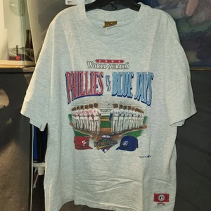 Camisa De Colección Phillies vs Blue Jays 1993 Serie Mundial Nuez moscada Puntada Única Talla L - Imagen 1 de 6
