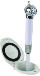 Scandvik 12106 Recessed Push-Button Transom Shower White Handle Cup Cap 6' H 487 - Picture 1 of 2