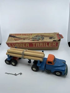 Vintage 1950s Yamaichi Japan Tin Friction Lumber Trailer New In The Box Wh1-17 - Picture 1 of 23