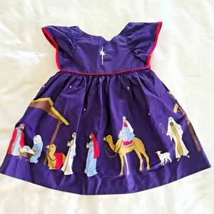 Eleanor Rose Nativity Scene Fiona Dress Purple Flutter Sleeve Star Size 3-4 - Picture 1 of 12