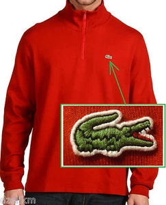 NWT Lacoste Long Sleeve Half-zip Interlock Sweatshirt With Croc Size S (4) - Picture 1 of 4