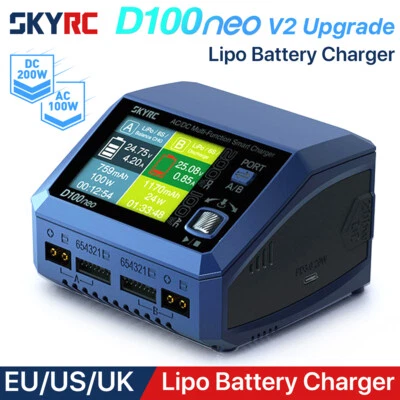 SkyRC D100neo Battery Charger SK-100199 AC100W DC200W for LiPo/Life/LiIon/LiHV - Image 1 of 4