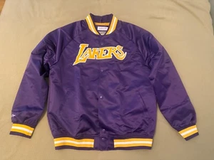 NBA Mitchell and Ness Los Angeles Lakers Satin Lightweight Jacket Men's Size L - Picture 1 of 8