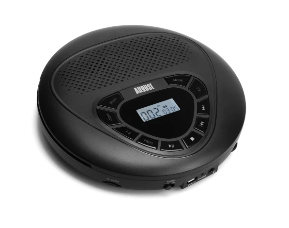 August SE10 Tragbarer CD Player mit Stereo-Lautsprechern - Grau