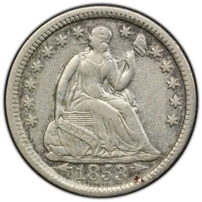 1853 Seated Liberty Half Dime - Arrows - Graded PCGS XF45 - Free Shipping - Image 1 of 2