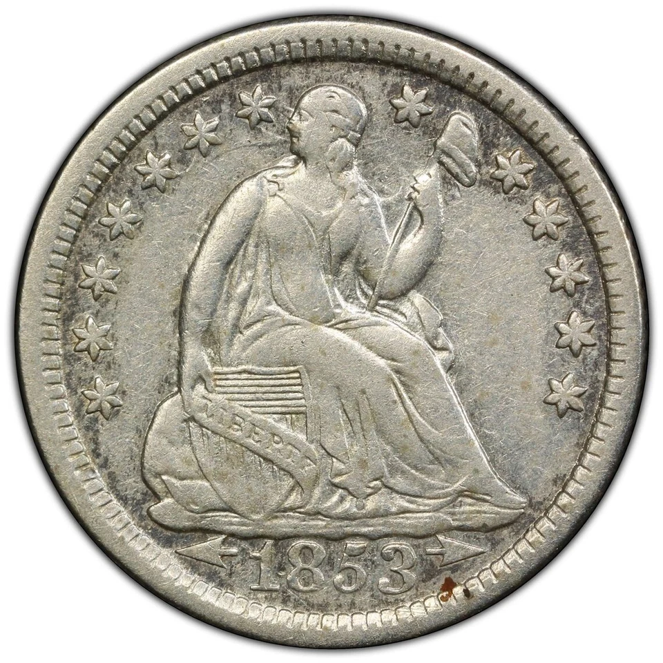 1853 Seated Liberty Half Dime - Arrows - Graded PCGS XF45 - Free Shipping - Image 1 of 2