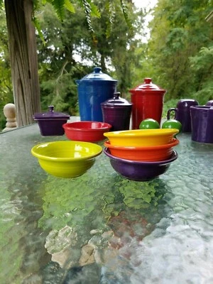 FIESTAWARE SET 4 FIESTA 9oz SALSA BOWL poppy mulberry daffodil lemongrass